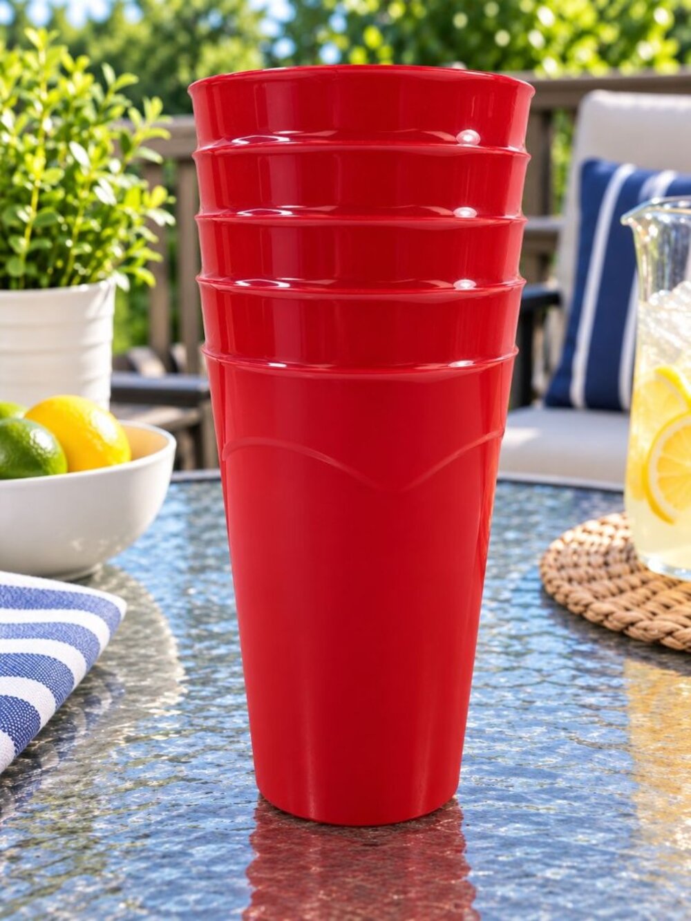 Mainstays Red Tumblers BPA-Free Dishwasher Safe 4 Pack
